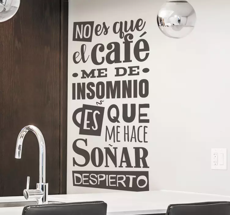Vinilo para pared Frase café - TenVinilo
