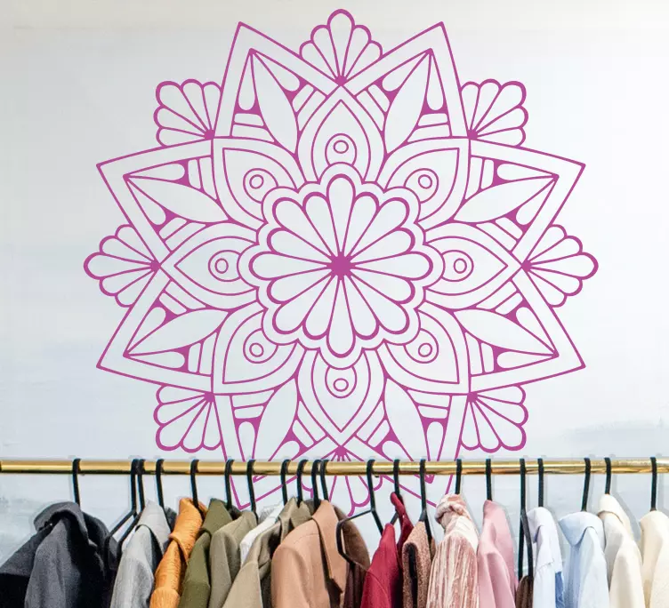 Vinilo pared Mandala rosa - TenVinilo