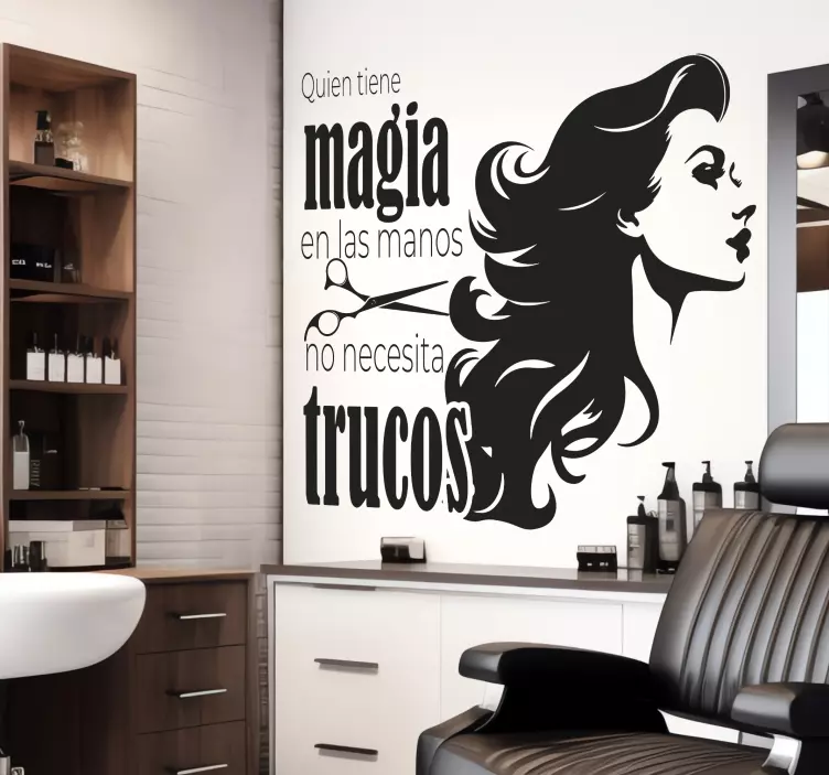 Vinilo pared "Quien tiene magia no necesita trucos" se traduce co - TenVinilo