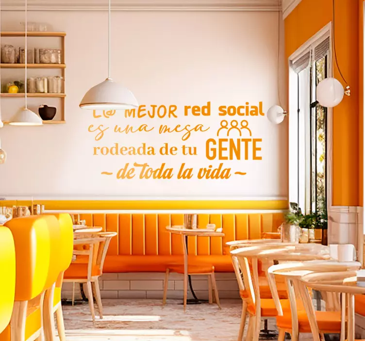 Vinilo pared "Welcome to our restaurant! Here you can find delici - TenVinilo
