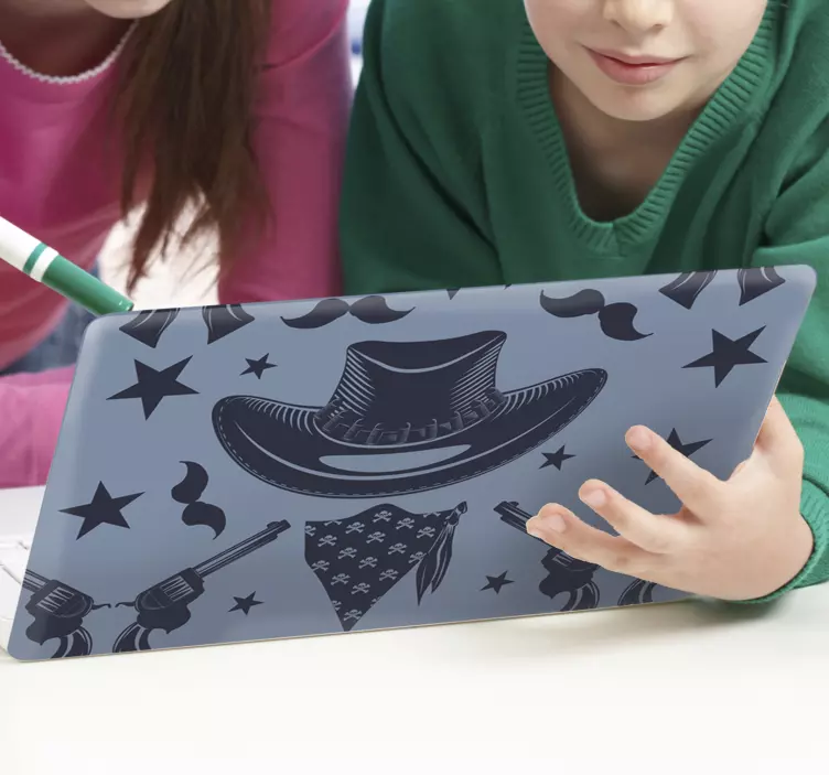 Vinilo para portátil accesorios de vaquero - TenVinilo