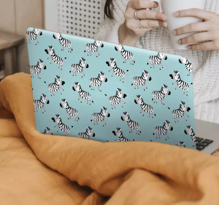 Vinilo para portátil cubierta con estampado de cebra - TenVinilo