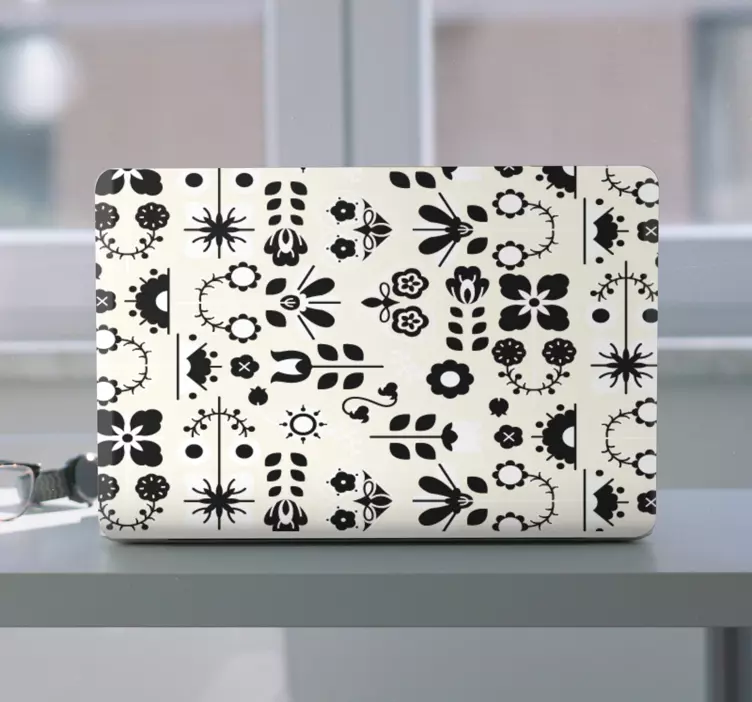 Vinilo para portátil motivo de arreglo floral - TenVinilo