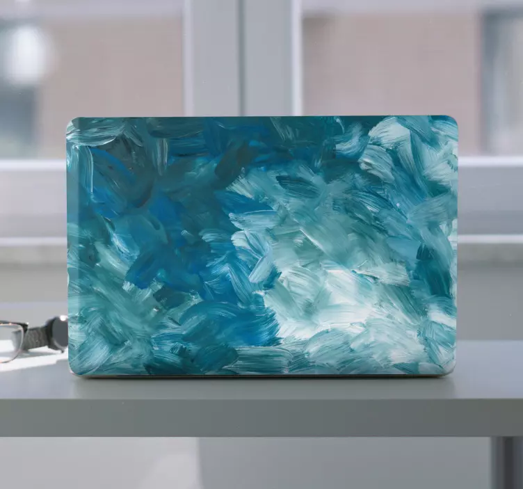 Vinilo para portátil patrones abstractos azules - TenVinilo
