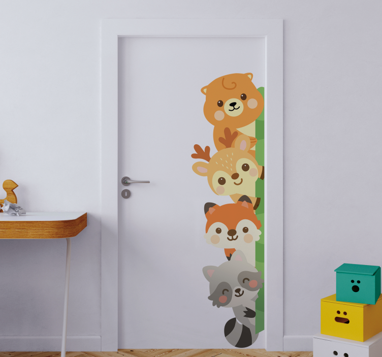 Vinilo para puerta animales para habitación infantil - TenVinilo