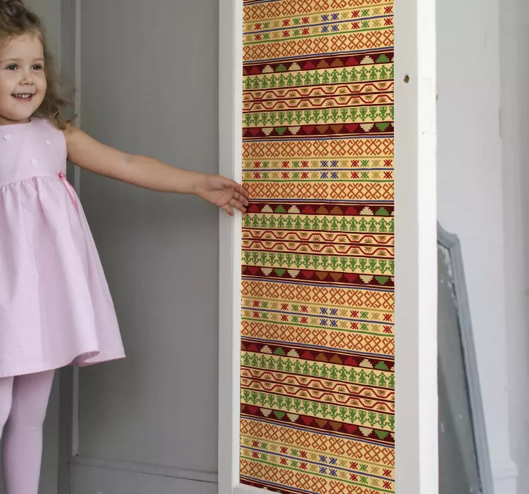 Vinilo para puerta Rebozo mexicano - TenVinilo