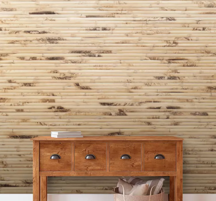 Vinilo para recibidor acabado de bambú texturizado - TenVinilo