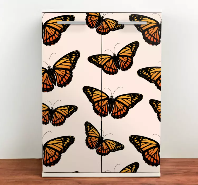 Vinilo para refrigerador con diseño de mariposas - TenVinilo