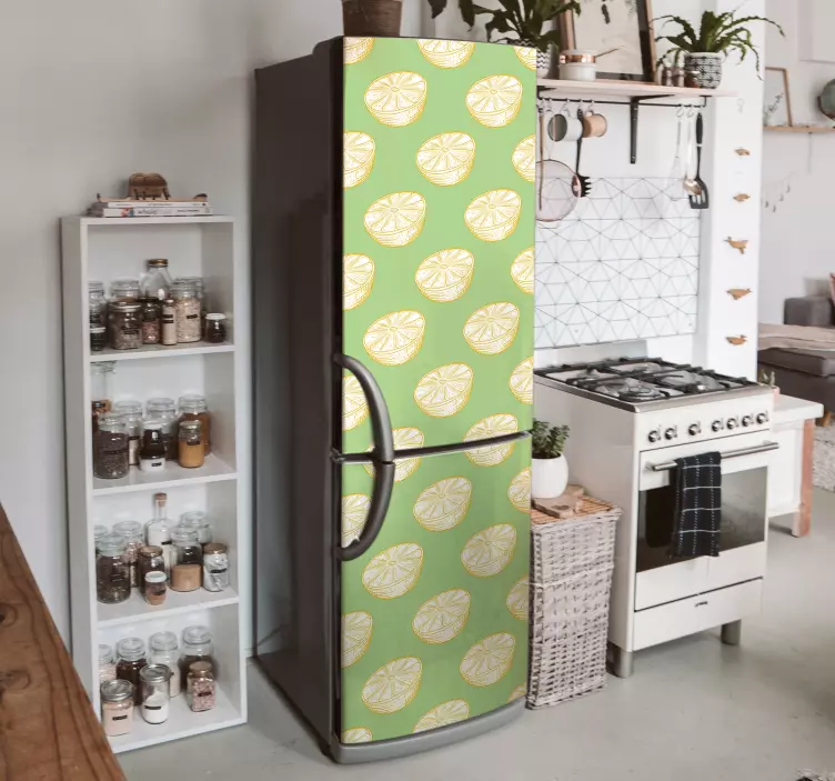 Vinilo para neveras de cítricos dibujados  - TenVinilo
