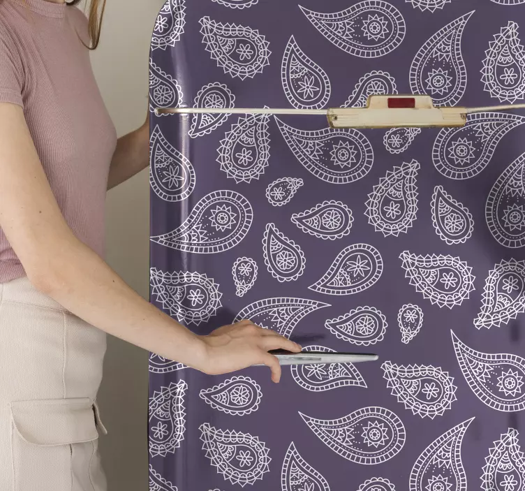 Vinilo para neveras estilo vintage paysley - TenVinilo