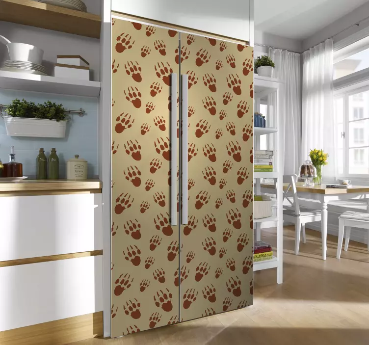 Vinilo para neveras huellas puercoespines - TenVinilo