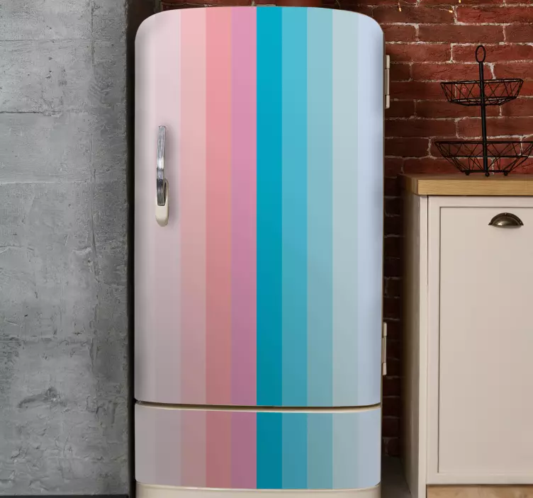 Vinilo para refrigerador líneas verticales de colores - TenVinilo