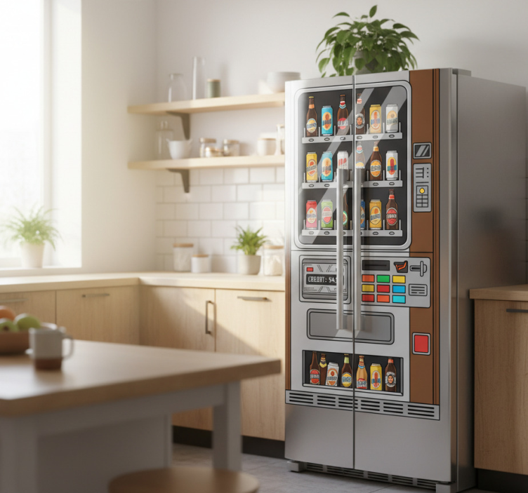 Vinilo para refrigerador máquina expendedora de cerveza - TenVinilo