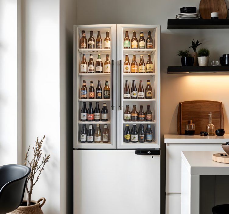 Vinilo para refrigerador marcas de cerveza - TenVinilo