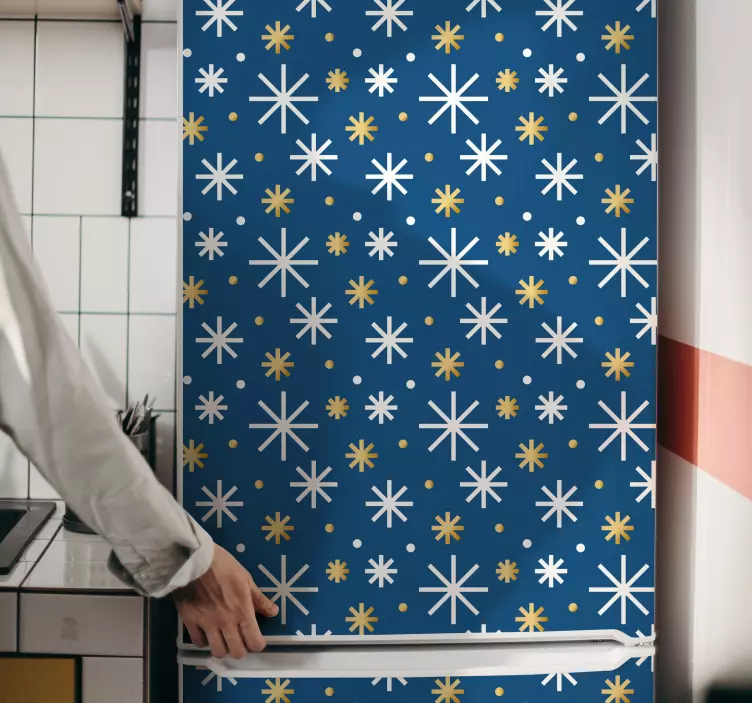 Vinilo para neveras patrón estrellas navidad - TenVinilo