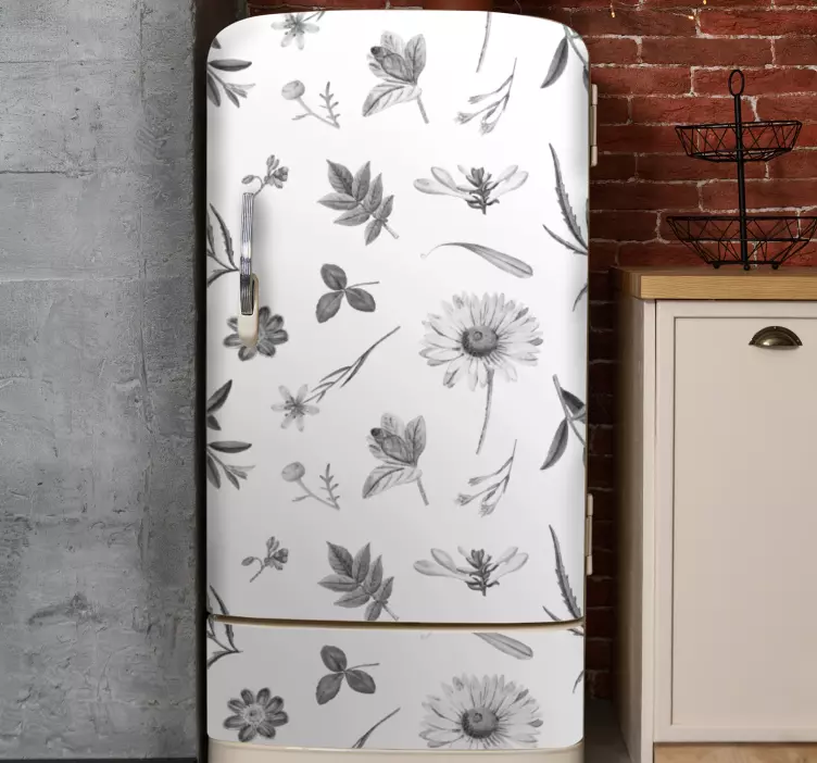Vinilo para refrigerador protector botánico - TenVinilo