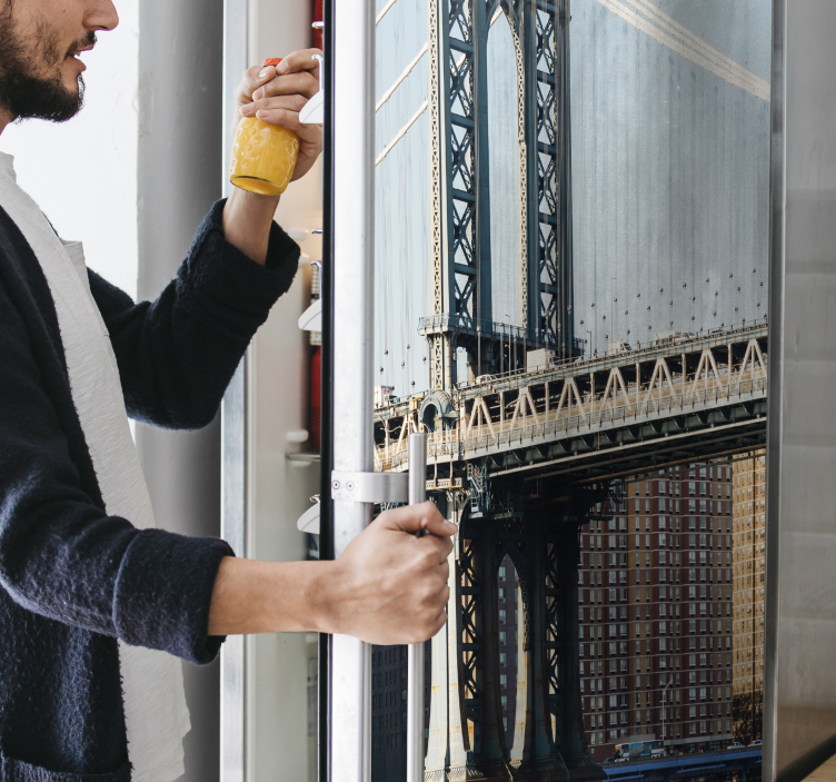 Vinilo para neveras puente Manhattan - TenVinilo