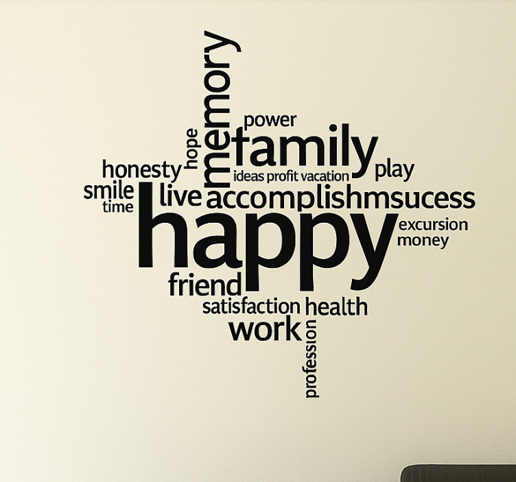 Vinilo para salón collage de palabras positivas - TenVinilo