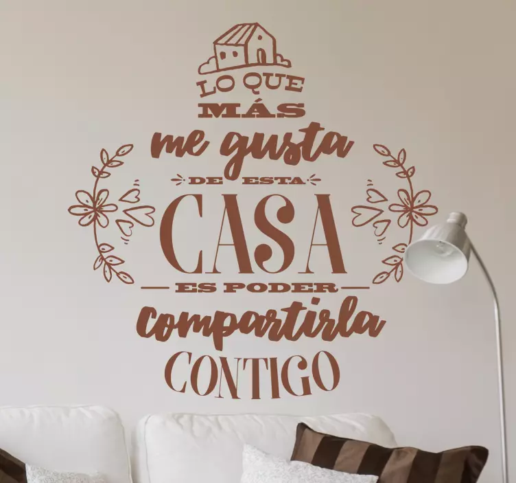 Vinilo para salón compartir la casa - TenVinilo