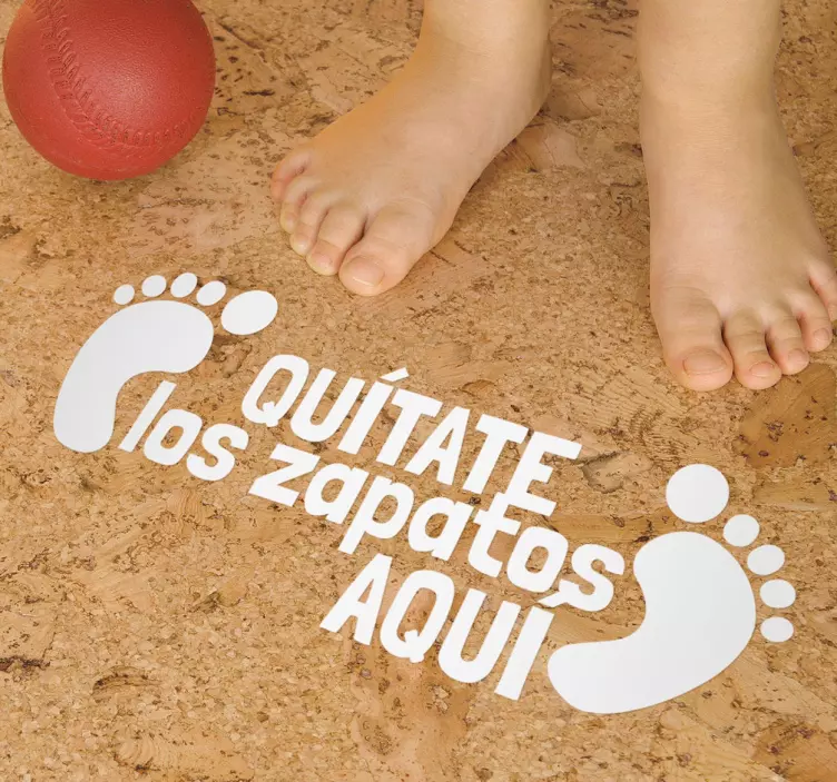 Pegatina para suelo quítate zapatos - TenVinilo