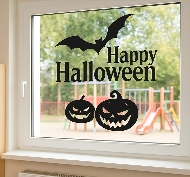 Vinilo para ventana calabazas de halloween espeluznantes - TenVinilo