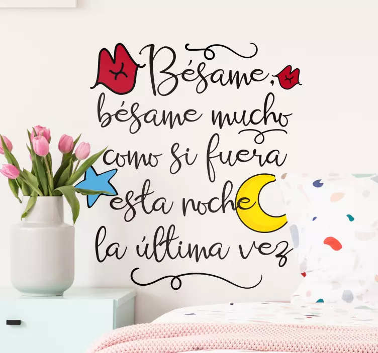 Vinilo pared Bésame mucho - TenVinilo