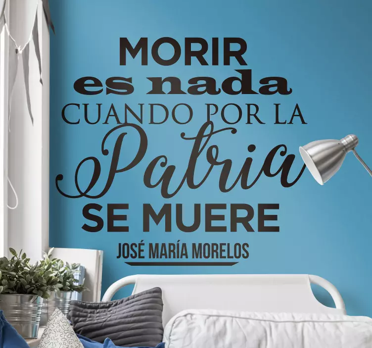 Vinilo pared Cita José María Morelos - TenVinilo