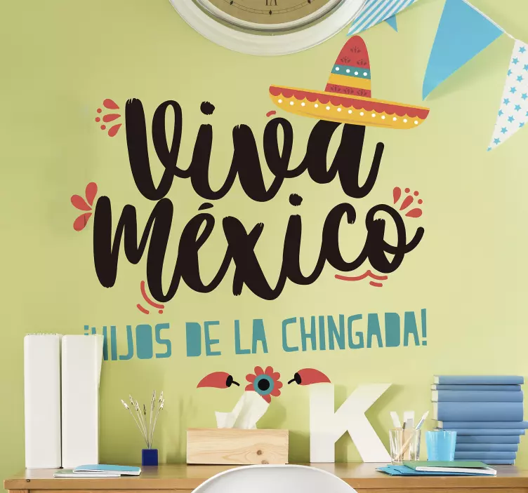 Vinilo pared Cita Viva México - TenVinilo