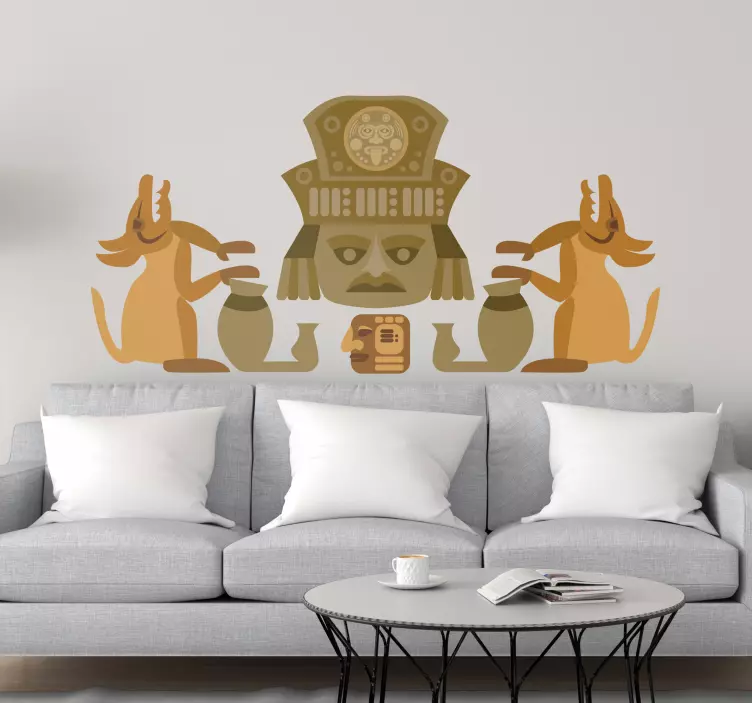 Vinilo pared Figura zapoteca - TenVinilo