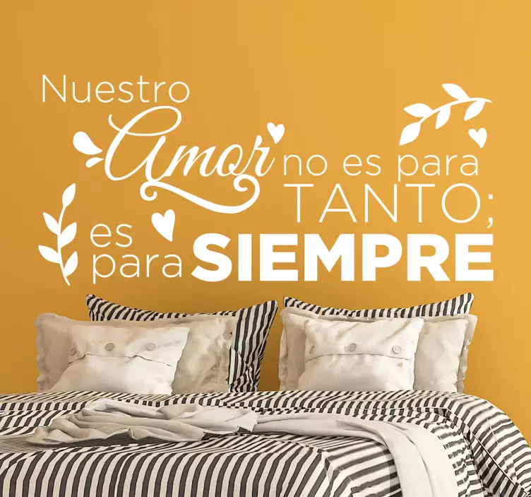 Vinilo pared frase nuestro amor para siempre - TenVinilo