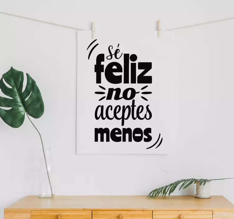 Vinilo pared frase sé feliz - TenVinilo