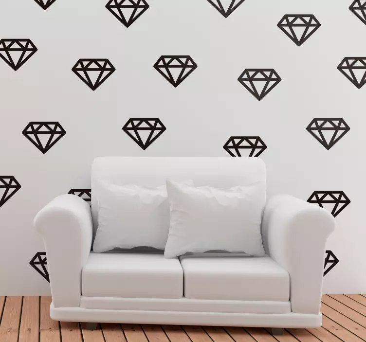Vinilo geométrico de diamantes para pared - TenVinilo