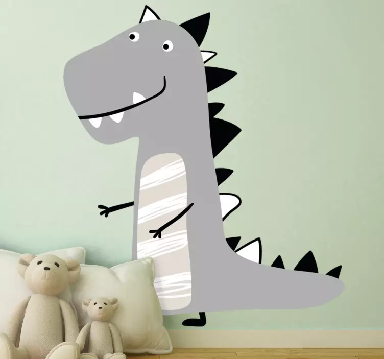 Vinilo pared infantil dinosaurio encantador en movimiento - TenVinilo