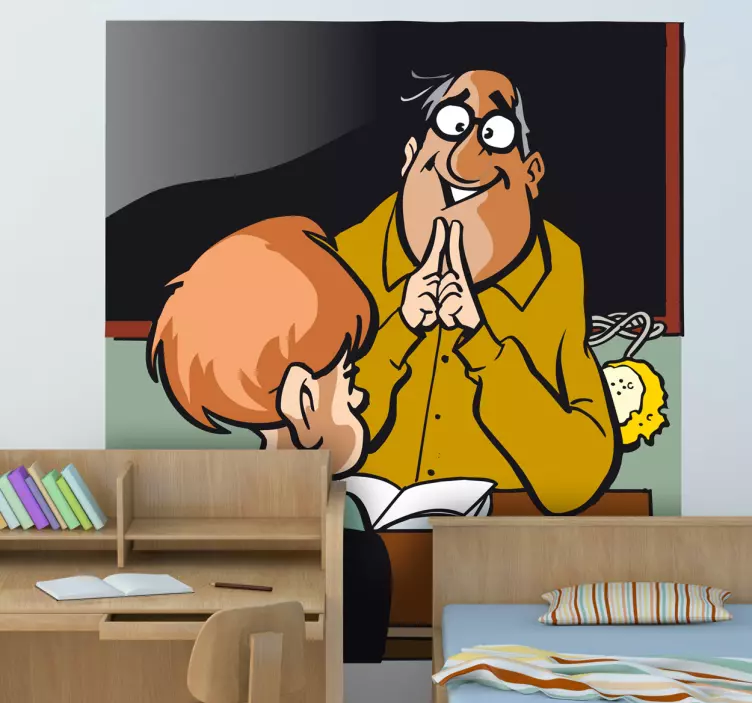 Vinilo pared infantil profesor de turno - TenVinilo