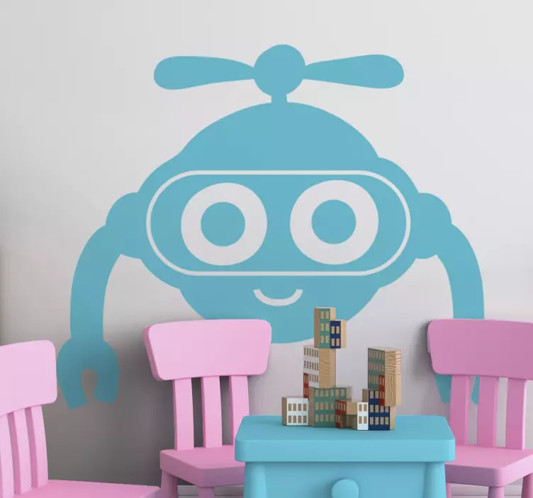Vinilo infantil juguete linda cara de robot - TenVinilo