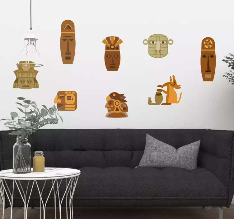 Vinilo pared Motivos zapotecas - TenVinilo