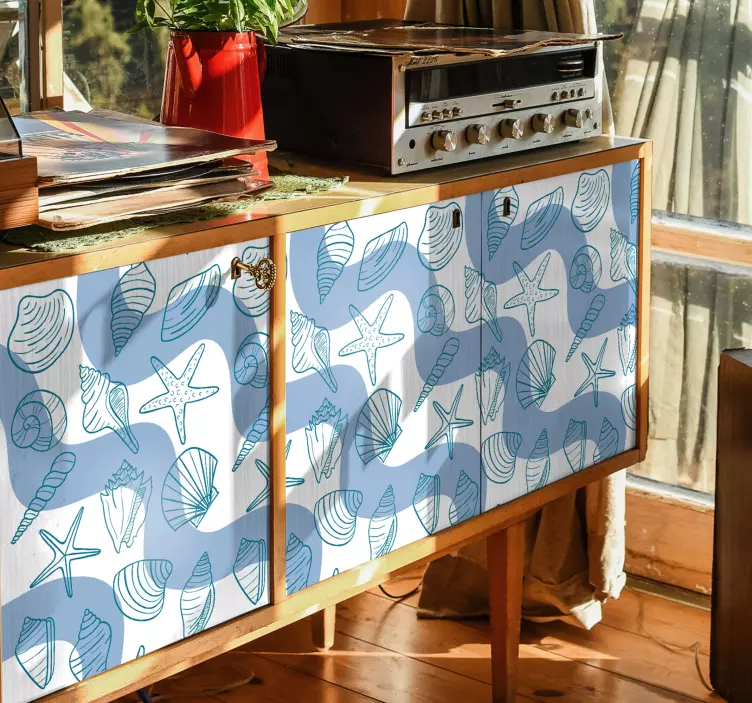 Vinilo patrón de conchas marinas - TenVinilo