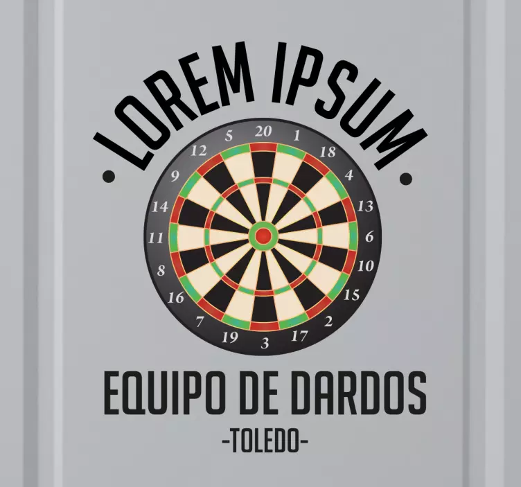 Vinilo personalizable equipo dardos - TenVinilo