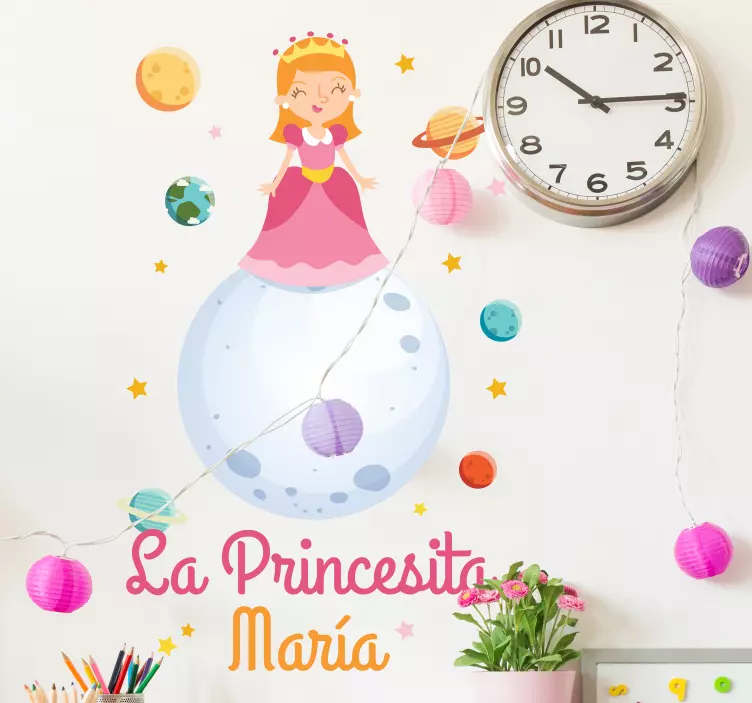Vinilo infantil con nombre La Princesita - TenVinilo