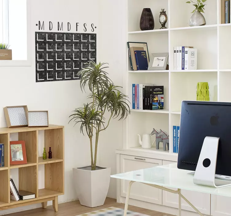 Vinilo pizarra calendario de días de la semana - TenVinilo