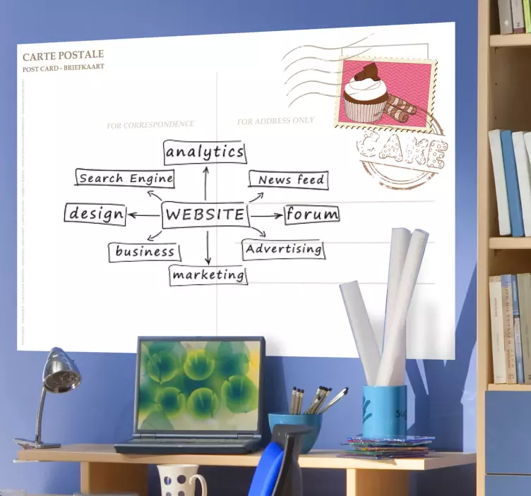 Vinilo pizarra vileda postal pastel - TenVinilo