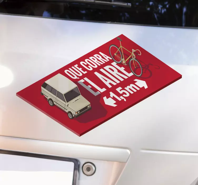 Vinilo precaución ciclista que corra el aire - TenVinilo