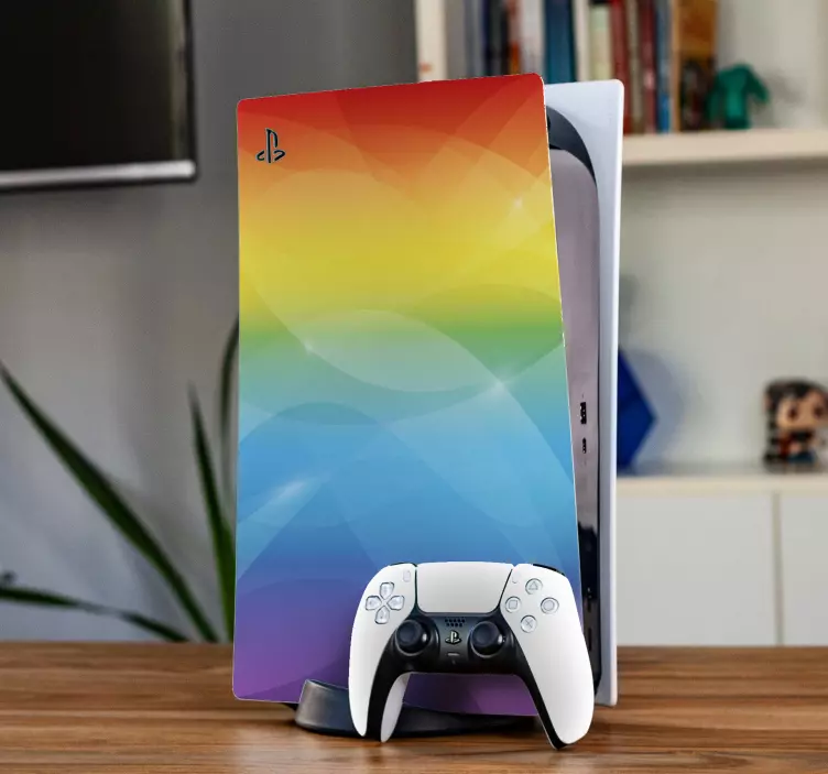 Skin PS5 efecto arcoiris brillante - TenVinilo