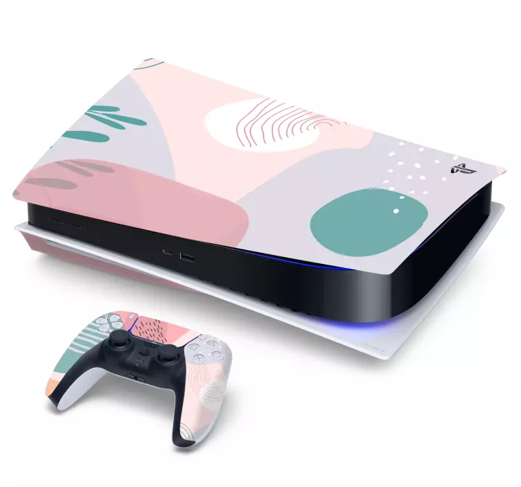 Skin PS5 formas geométricas pastel - TenVinilo