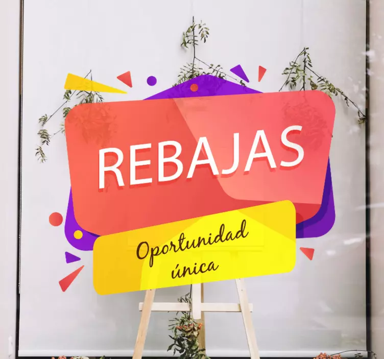 Vinilo rebajas frase oportunidad única - TenVinilo