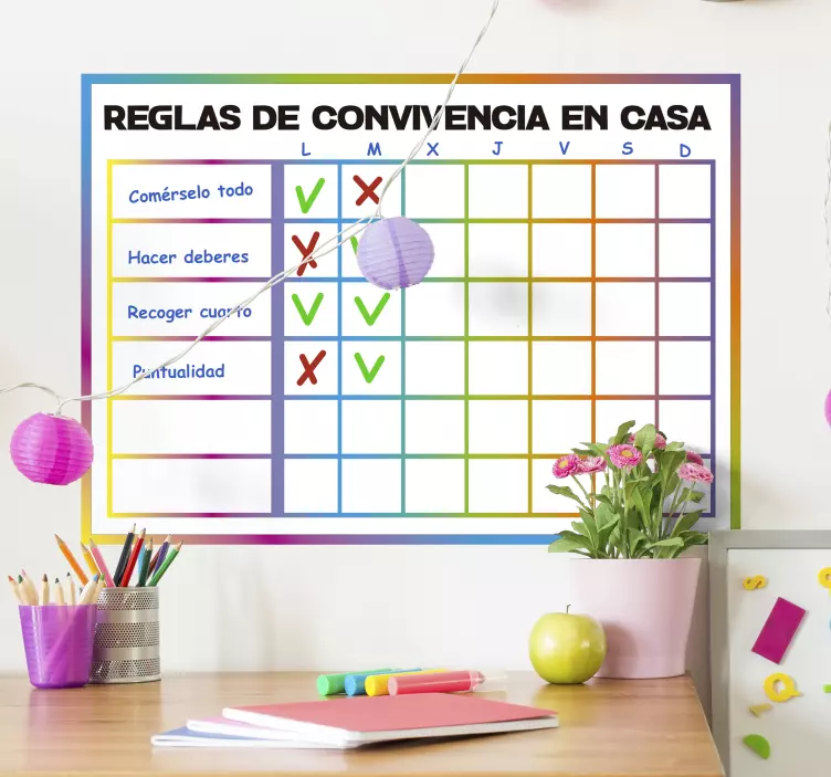 Vinilo reglas de la casa de convivencia para niños - TenVinilo