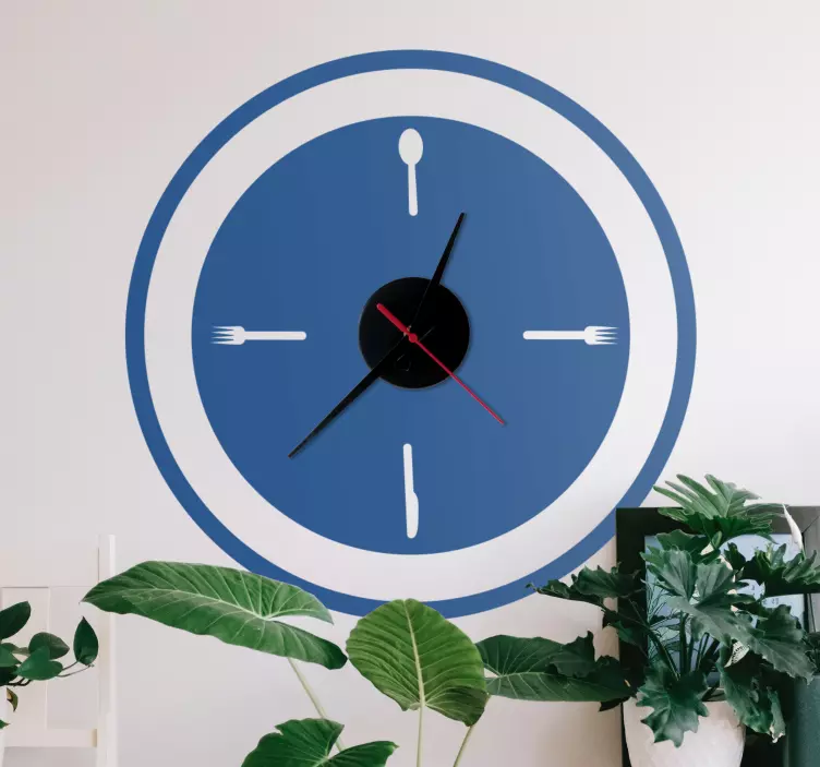 Vinilo reloj diseño de cocina creativo - TenVinilo