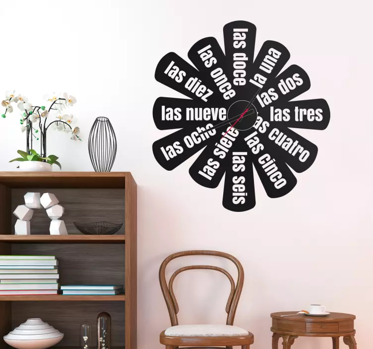 Vinilo reloj que dice las horas - TenVinilo