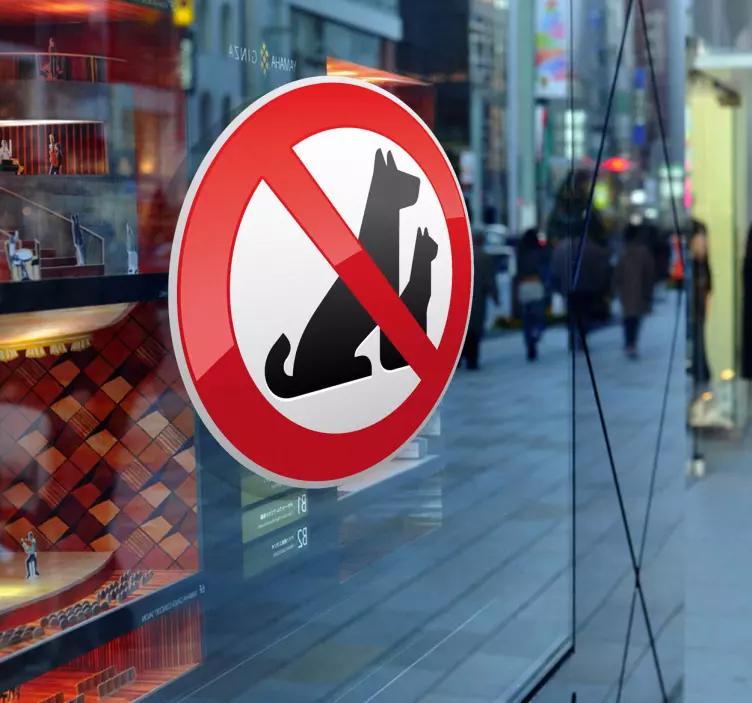 Pegatina perro señal prohibida entrada animales - TenVinilo