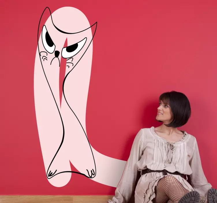 Vinilo silueta de gato caprichosa - TenVinilo